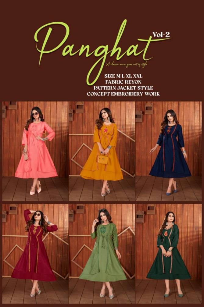Ft Panghat 2 Wthnic Wear Wholesale Embroidery Anarkali Kurtis